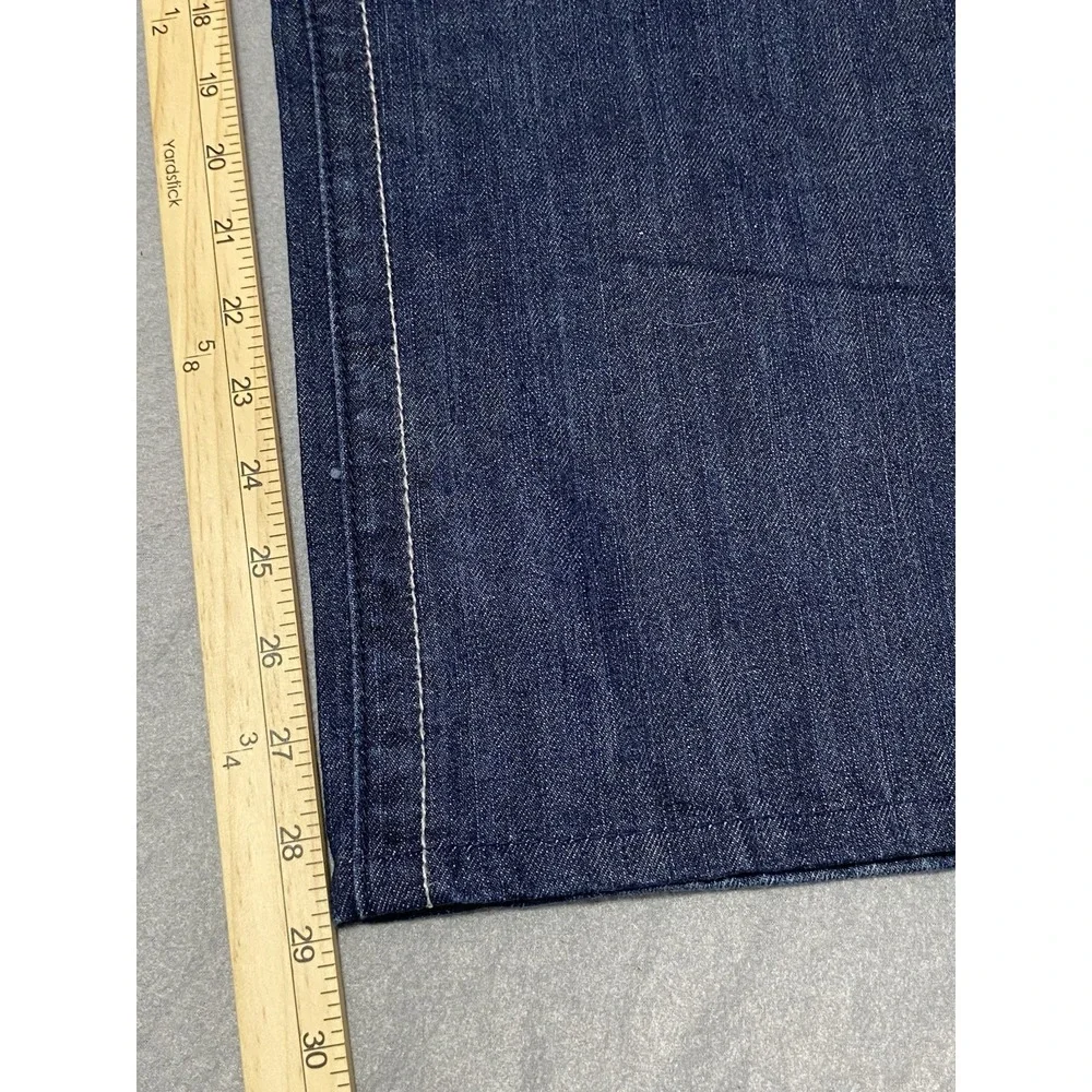 Akademiks Mens Tailored Fit Jeans Dark Wash Contrast Stitch Blue Size 34 A49P46